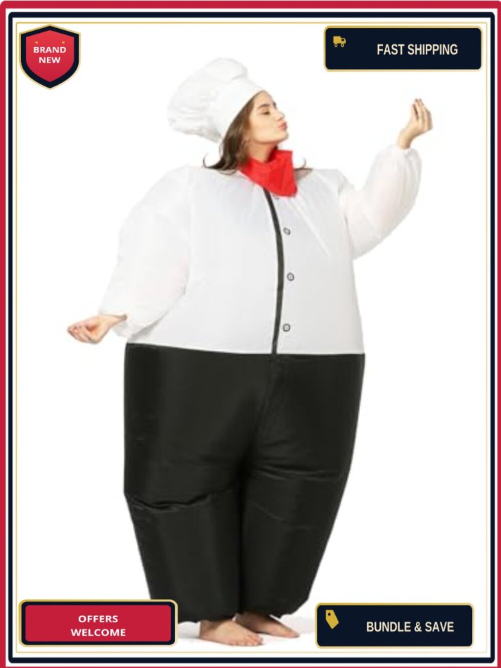 Inflatable Chef Cosplay Costume Adult One Size Fits Most Halloween Party